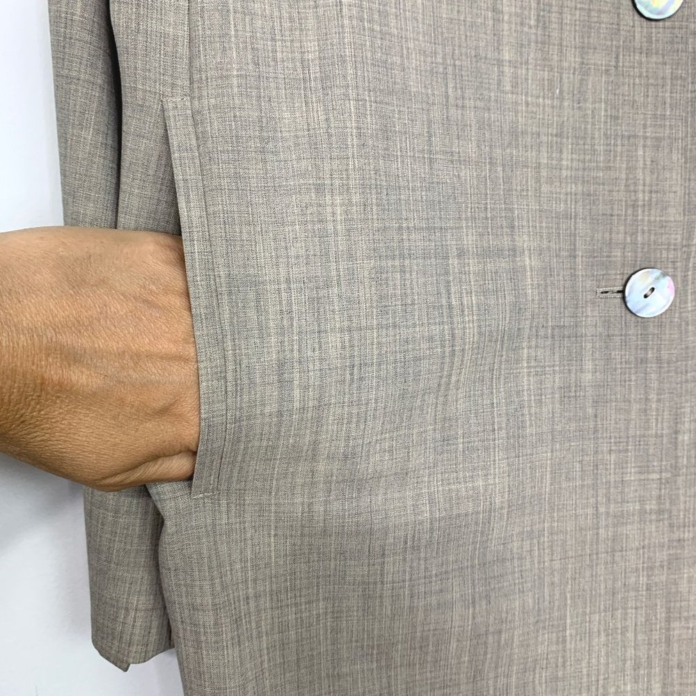 MAX MARA Women's Grayish‎ Beige Long Sleeve Overcoat Sz 8 - Picture 5 of 10